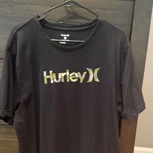 Hurley Black Tee with Multicolor Logo